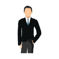 businessman wearing executive clothes over white background. colorful design. vector illustration