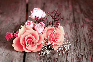 Obraz premium Still life with roses in shabby chic style