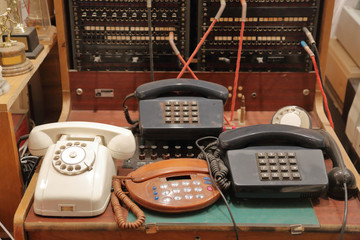 Old vintage communication apparatus for connection and information transfer