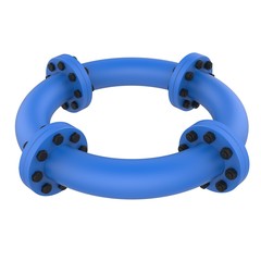3d illustration of a pipe ring on a white background