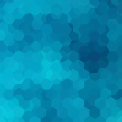 Fototapeta na wymiar Vector background with blue hexagons. Can be used in cover design, book design, website background. Vector illustration
