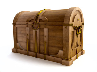 Antique Wooden Chest in 3D