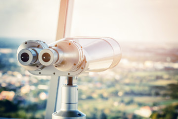 binocular on the top of building - Powered by Adobe