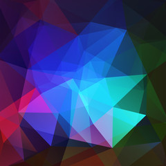 Polygonal vector background. Can be used in cover design, book design, website background. Vector illustration. Dark black, blue, green, red colors