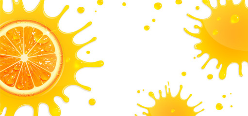 Banner with Orange and Splash Juice
