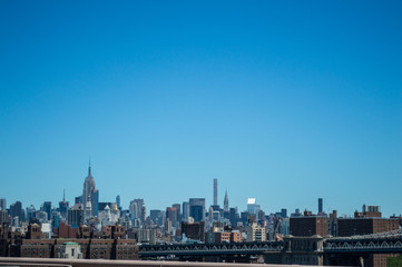 Fototapeta na wymiar Skyline of Midtown Manhattan as Seen from Brooklyn Bridge, USA