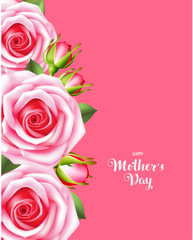 Vector holiday background with roses. Mother's day card