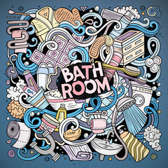 Cartoon cute doodles Bathroom illustration