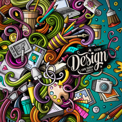 Cartoon cute doodles design frame