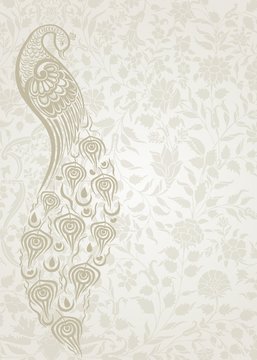 peacock , feathers ,wedding card design, royal India