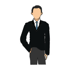 businessman wearing executive clothes over white backround. vector illustration