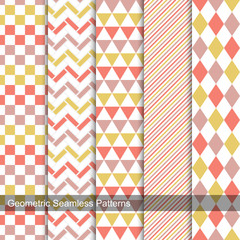 Fototapeta premium Geometric patterns - seamless vector collection.