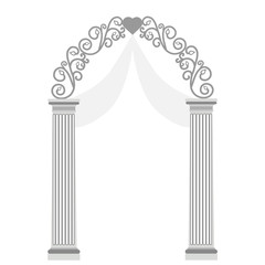 Wedding arch isolated on white background.