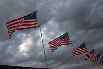 United States Flags & Clouds