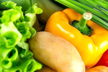 Background with ripe vegetables