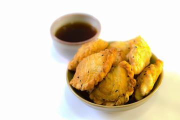 Curry puff pastry  on white background