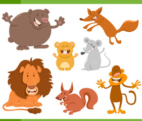 cute animal characters set