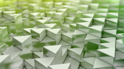 green triangles background