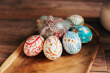 Obraz na płótnie Canvas Easter eggs with ornate