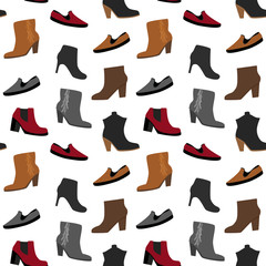 Vector seamless pattern with shoes