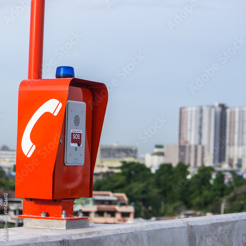 "Emergency call box on highway in Bangkok Thailand" Stock photo and