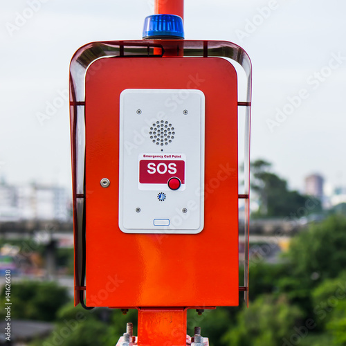 "Emergency call box on highway in Bangkok Thailand" Stock photo and