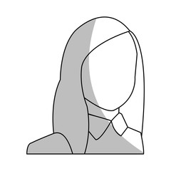 woman avatar icon over white background. vector illustration