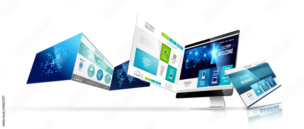 Wall mural web design template isolated. vector
