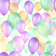 Balloons seamless pattern background, beautiful colorful illustration