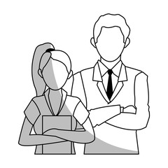 business people cartoon icon over white background. vector illustration