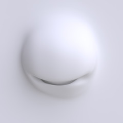 One funny cartoon eye. Element of emotion characters face. 3d render.