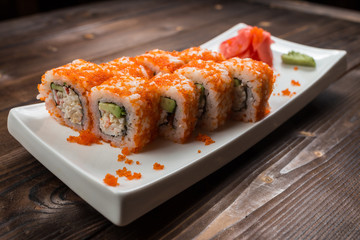 california roll, close-up