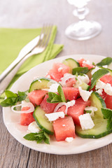 watermelon,feta and mint