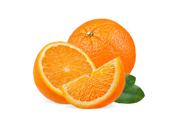 fresh orange isolated on white background