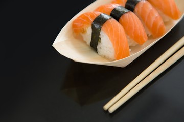 Sushi in tray