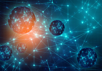 ai brain system data connecting to analysis , light internet social network background, illustration of global web with link to electric information, cyber with group of security, hacker online to net