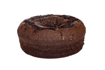 closeup chocolate chip fudge coffee cake