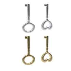 Silver and gold keys - 3d illustration isolated on a white background