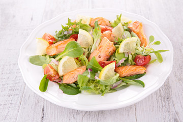 grilled salmon and salad