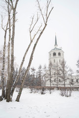 Russia, Siberia, the city of Irkutsk, an Orthodox women's monastery of Znamensky in winter
