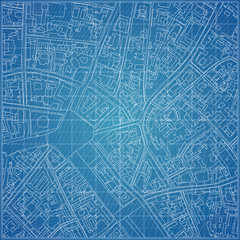 Vector blueprint with city topography - 141633426