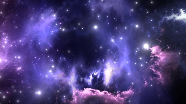 Space Flight Through Nebula