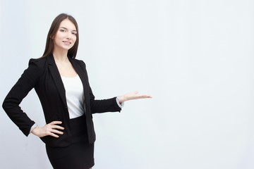 business people on grey background