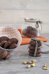 RUSTIC COOKIES COCOA STACKED AND PISTACHIOS