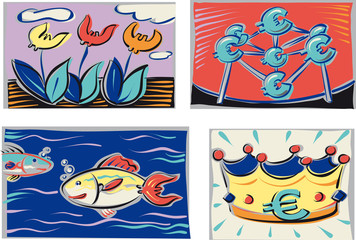 Naklejka premium Nations that joined the Euro