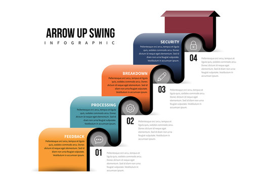 Rounded Arrow Stairstep Infographic