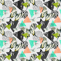 Abstract natural geometric seamless pattern
