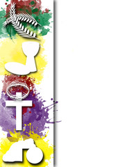 Holy week, Passion and Resurrection of Jesus Christ. Modern abstract artistic background with copy space for text.
