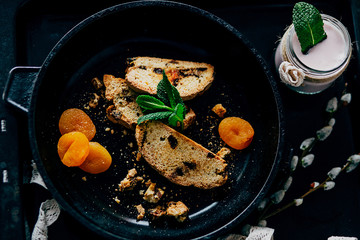 Biscuits with apricots  and  yogurt