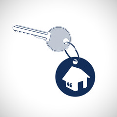 House key ring vector illustration key tag icon